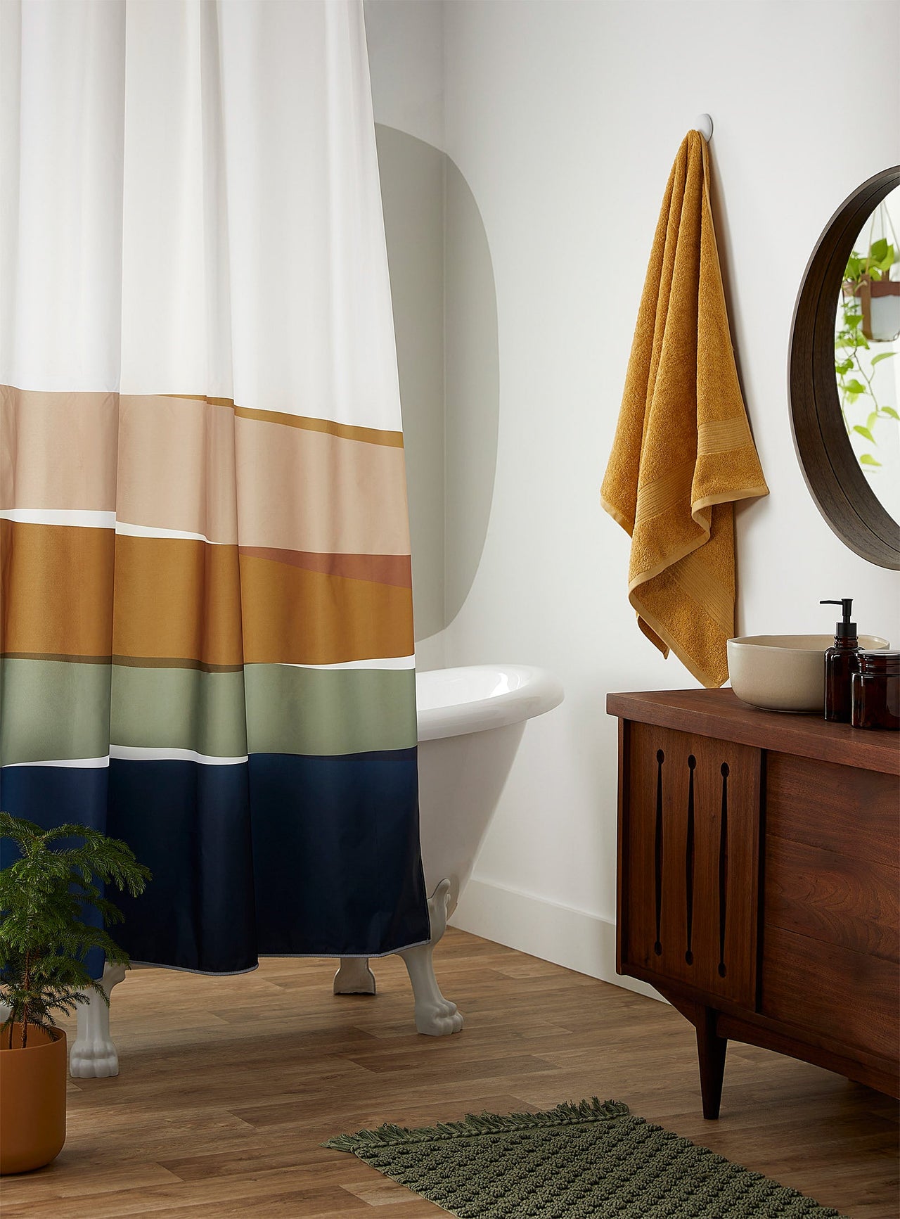 Modern palette shower curtain