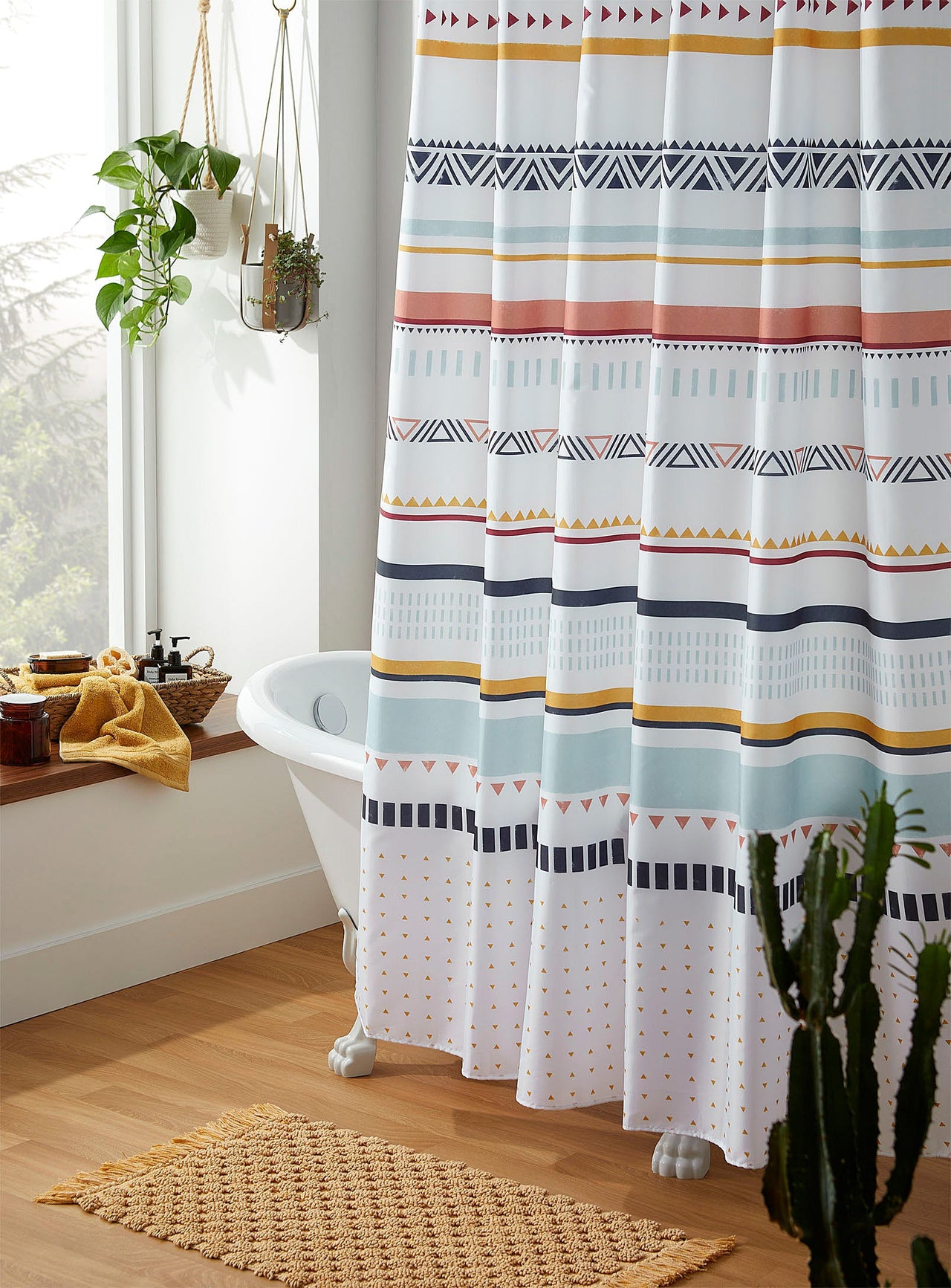 Geo safari shower curtain