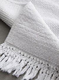 Jacquard fringed bath mat