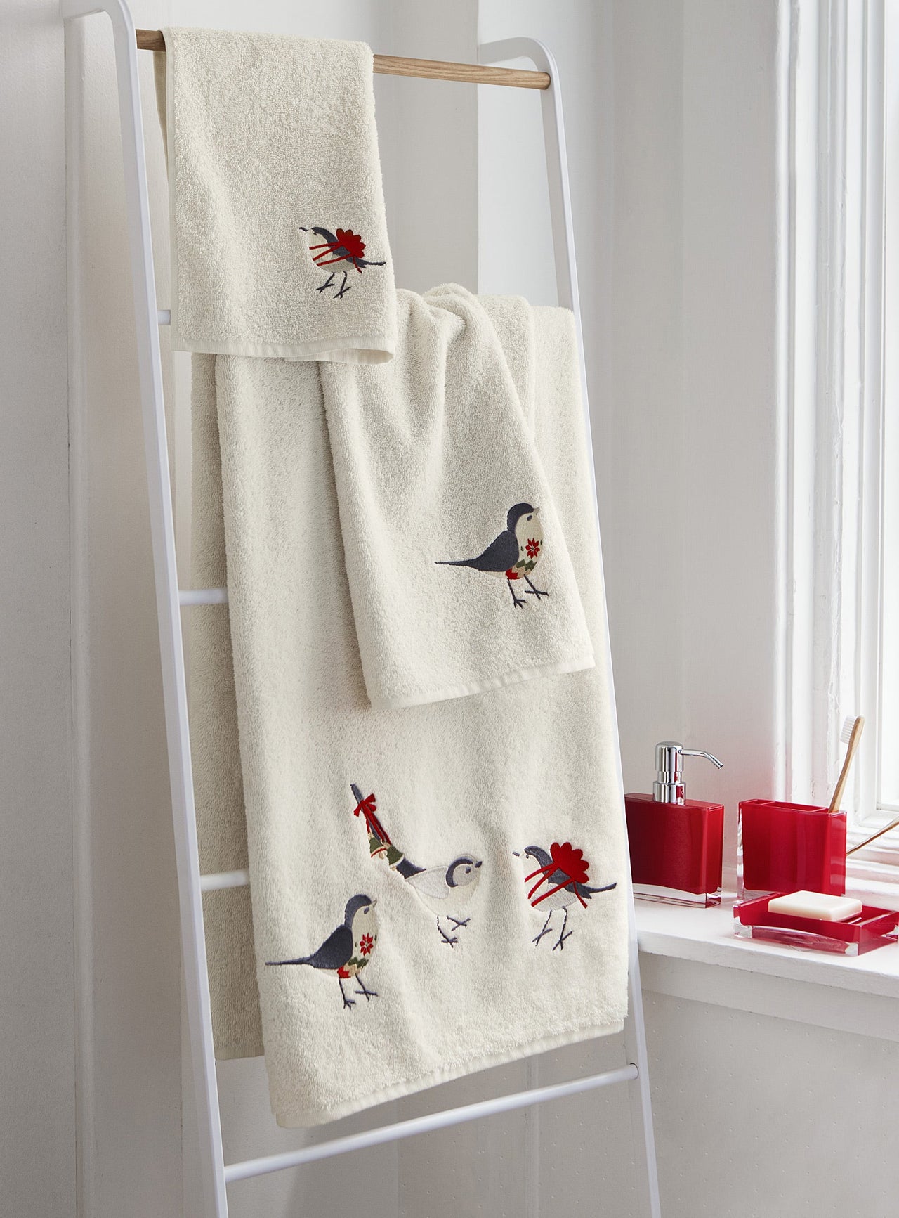 Christmas bird towels